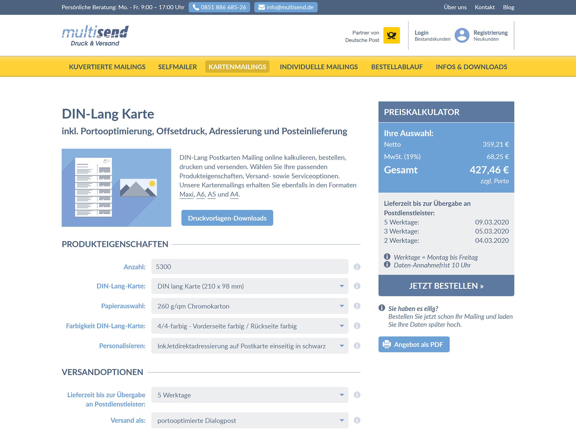 Produktkonfigurator, Preiskonfigurator Entwicklung